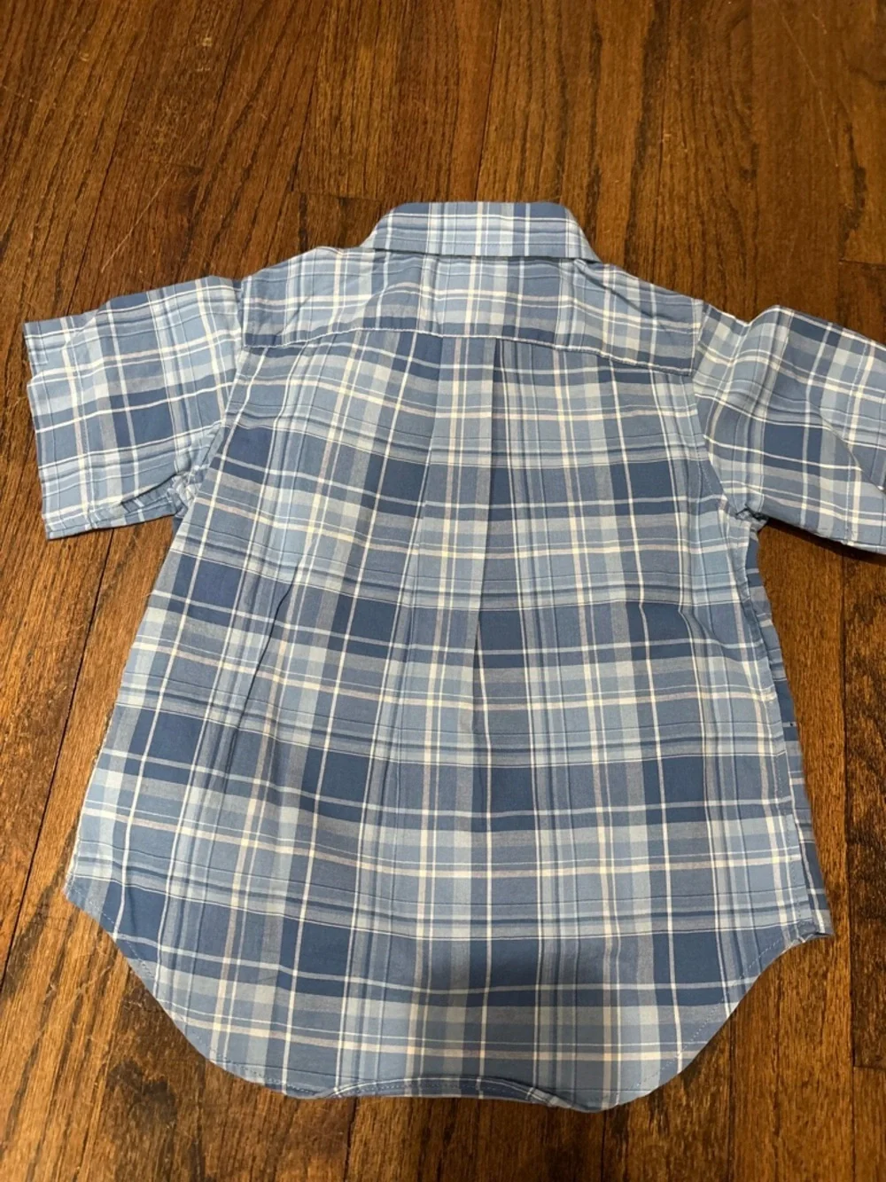Ralph Lauren Blue & White Plaid short sleeve Button-Down Shirt- size 3t